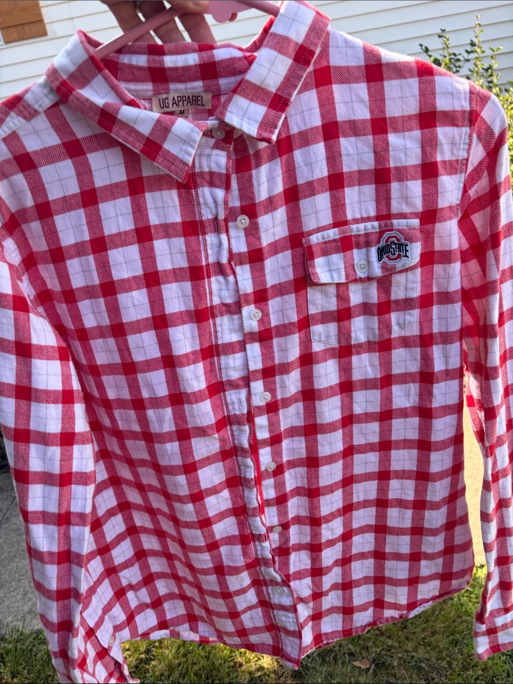 Unisex Red Plaid Button-Up Shirt